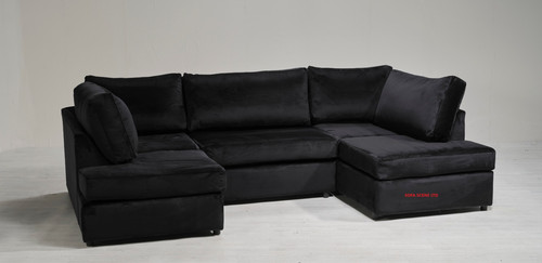 Black plush velvet - high, back