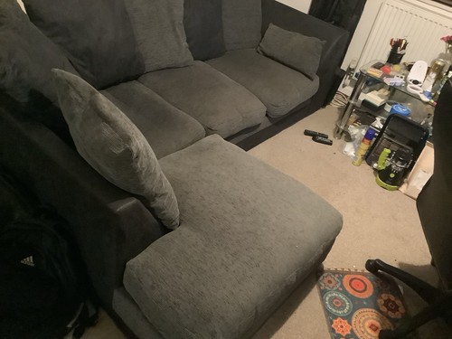 Corner sofa black and grey - in,