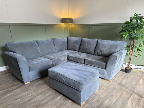 Grey corner sofa with - sofa,