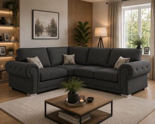 Black fabric corner - black,