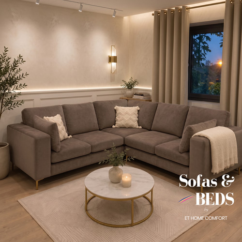 New large fabric corner sofa - large,