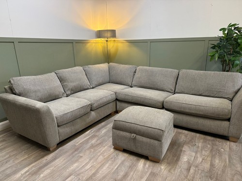 Dfs grey fabric corner sofa - dfs,