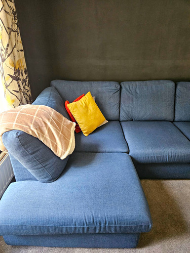Dfs blue fabric corner - fabric,