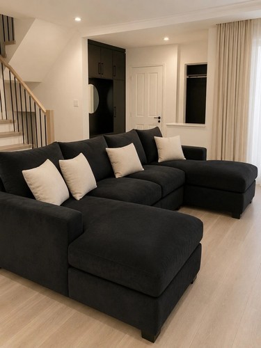Black shape corner sofa 6 - corner,