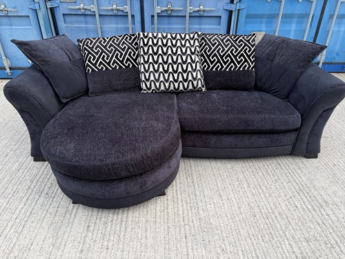 Dfs black corner sofa - corner,