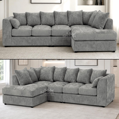 Grey seater corner sofa - grey, 5