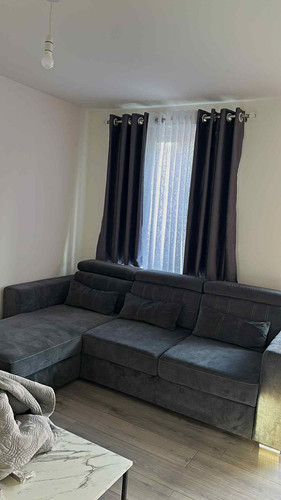 Grey velvet corner sofa - grey, with