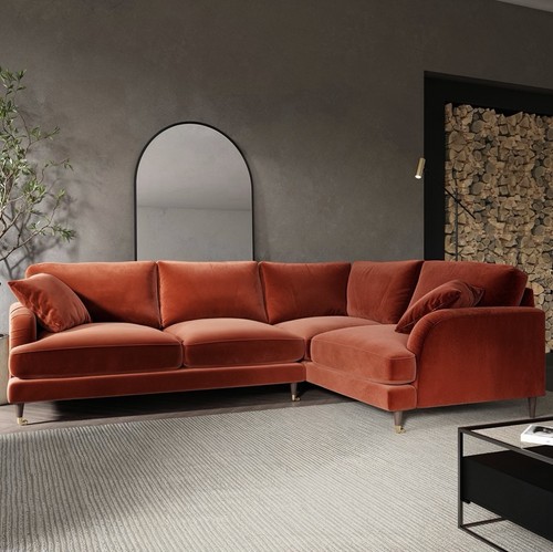 Seater sofa shaped velvet - 4,