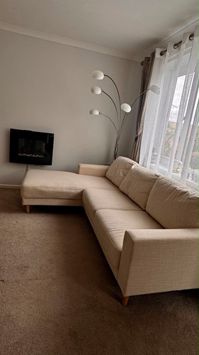 Beige fabric shaped corner - beige,