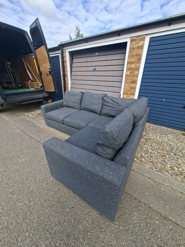 Dark grey tweed wool corner - dark,