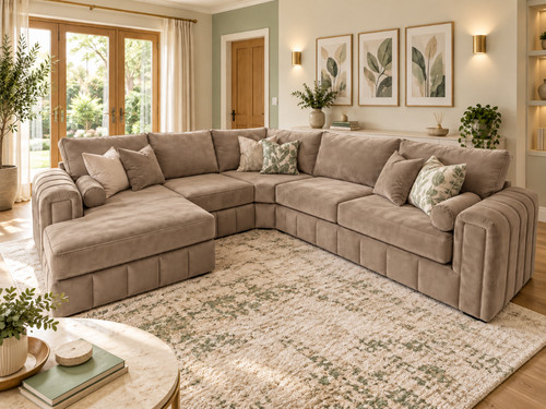 Luxury corner sofa - sofa, plush