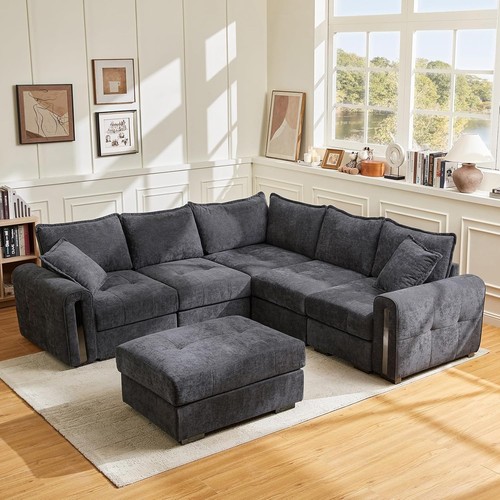 Seater corner sofa black - sofa, –