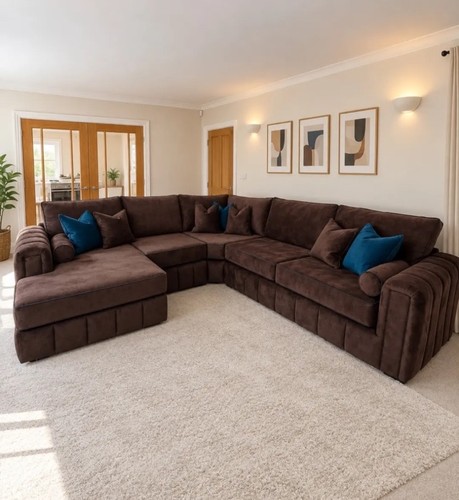 Luxury corner sofa brown - corner,