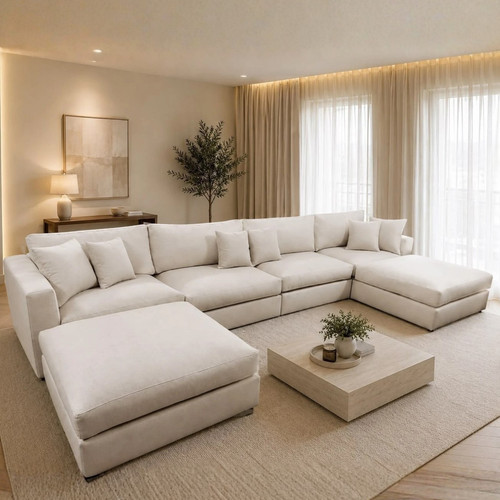 Luxury cream shape seater - luxury, 6