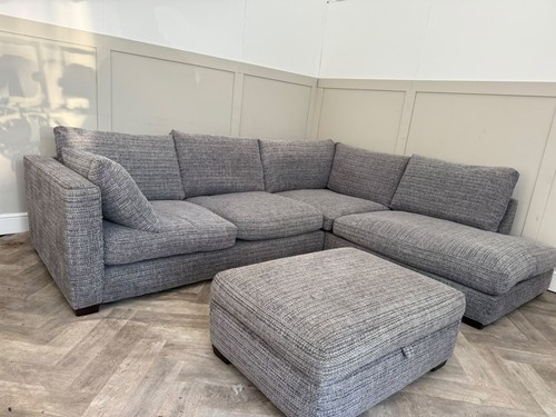 Grey corner sofa - with, storage