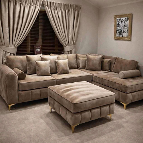 Beige shape corner sofa with - l-shape,