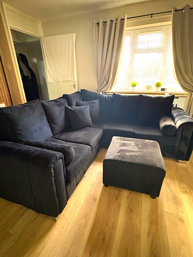 Black corner sofa with - black,