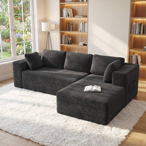 Velvet corner sofa - 3, seater