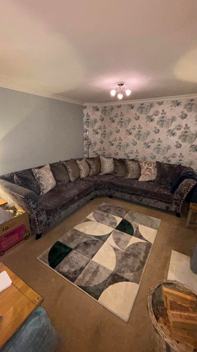 Grey velvet corner sofa 260cm - sofa,