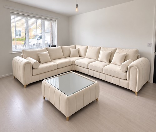 Beige cream plush - cream, fabric
