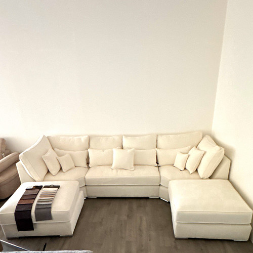 Cream corner sectional - sectional, w/